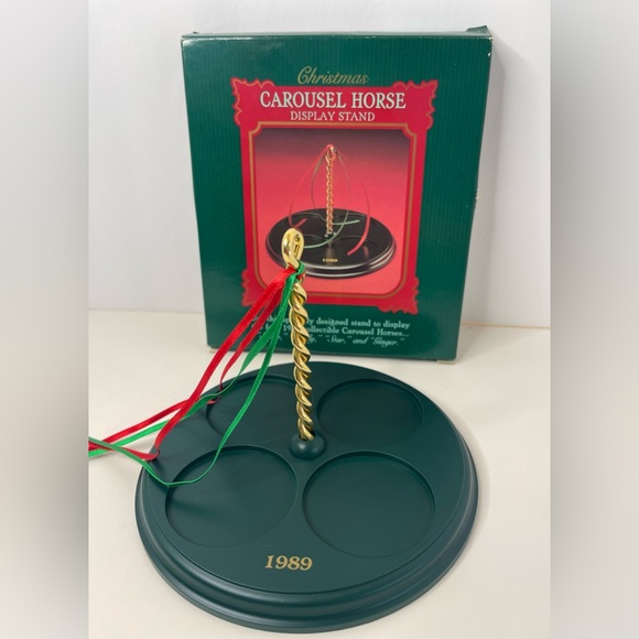 1989 Hallmark Christmas Ornament Carousel Horse Series w/ Display stand 4 Horses - Picture 9 of 10